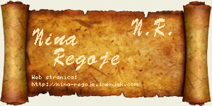 Nina Regoje vizit kartica